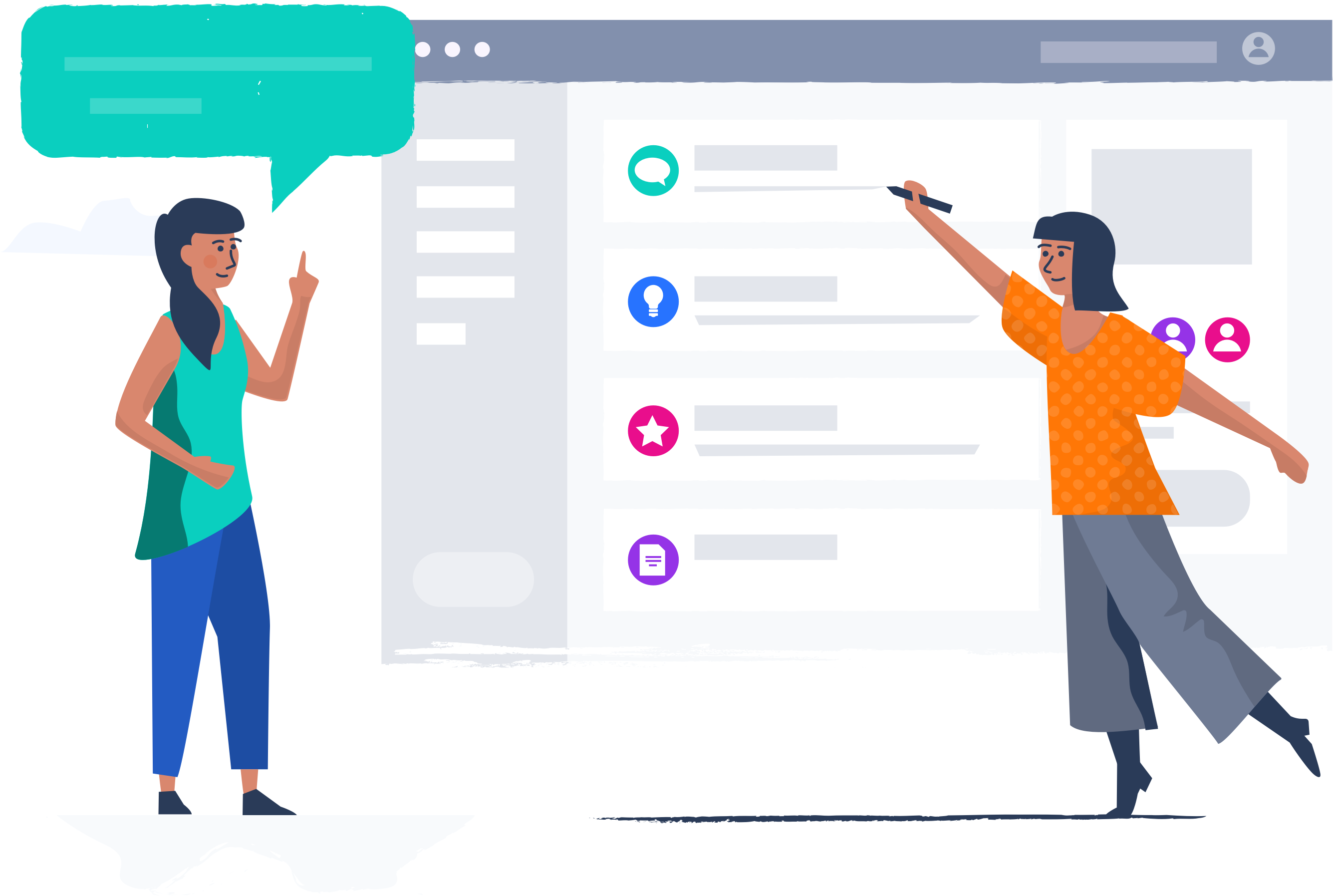 People collaborating in a community